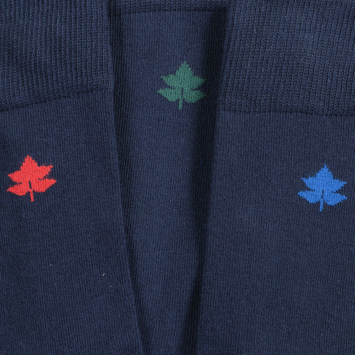 Комплект из трех пар носков С принтом листья 39/42 синий LaRedoute, размер 39/42 Комплект из трех пар носков С принтом листья 39/42 синий - фото 2