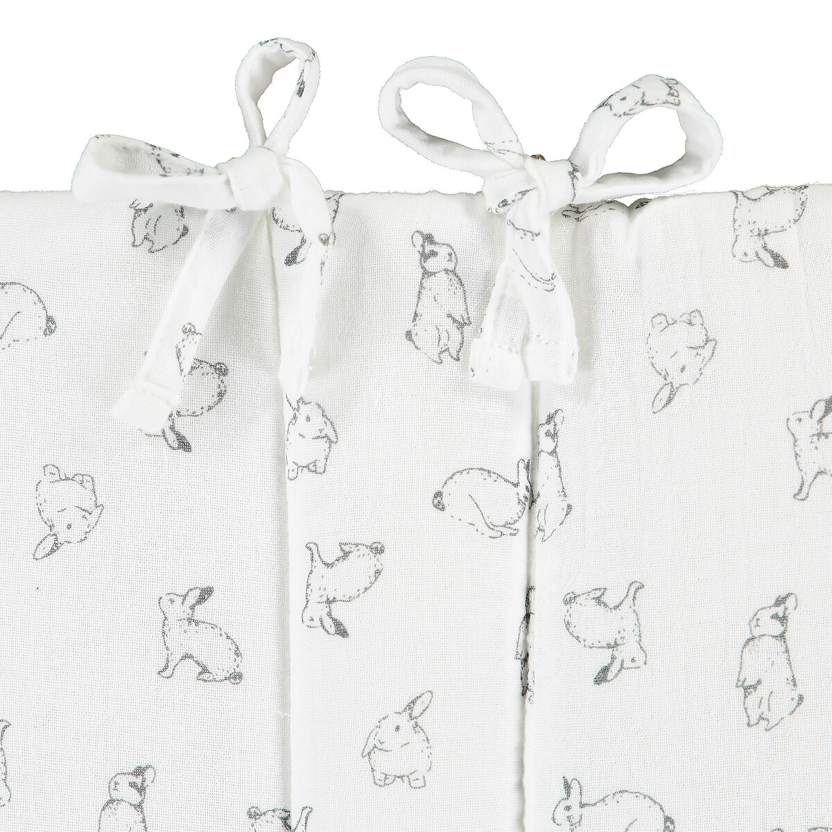 Бортики LA REDOUTE COLLECTIONS В кроватку из газовой ткани из биохлопка с принтом кролики единый размер белый - фото 2
