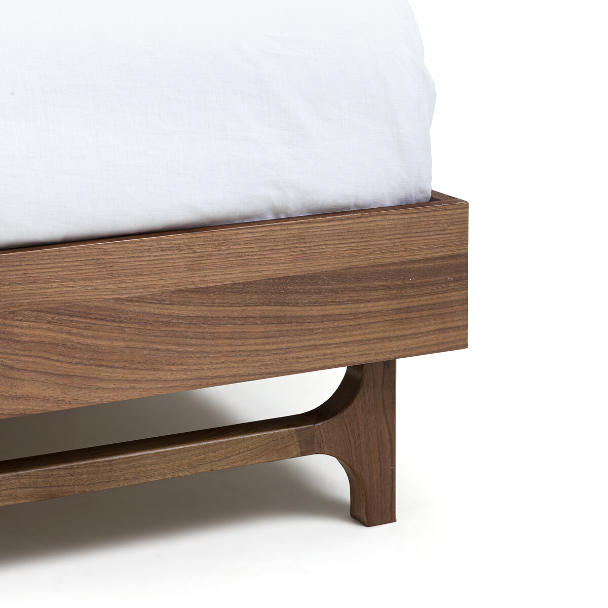 Кровать Винтажная из орехового дерева с кроватным основанием Larsen 160 x 200 см каштановый LaRedoute, размер 160 x 200 см - фото 4