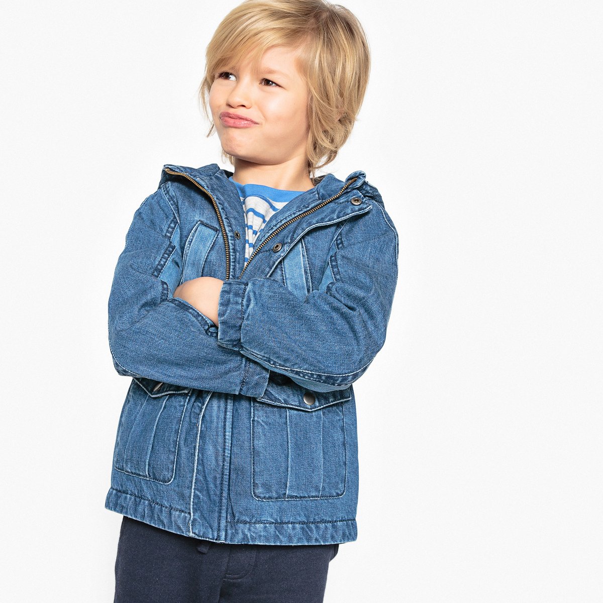 

Парка из денима, 3-12 лет