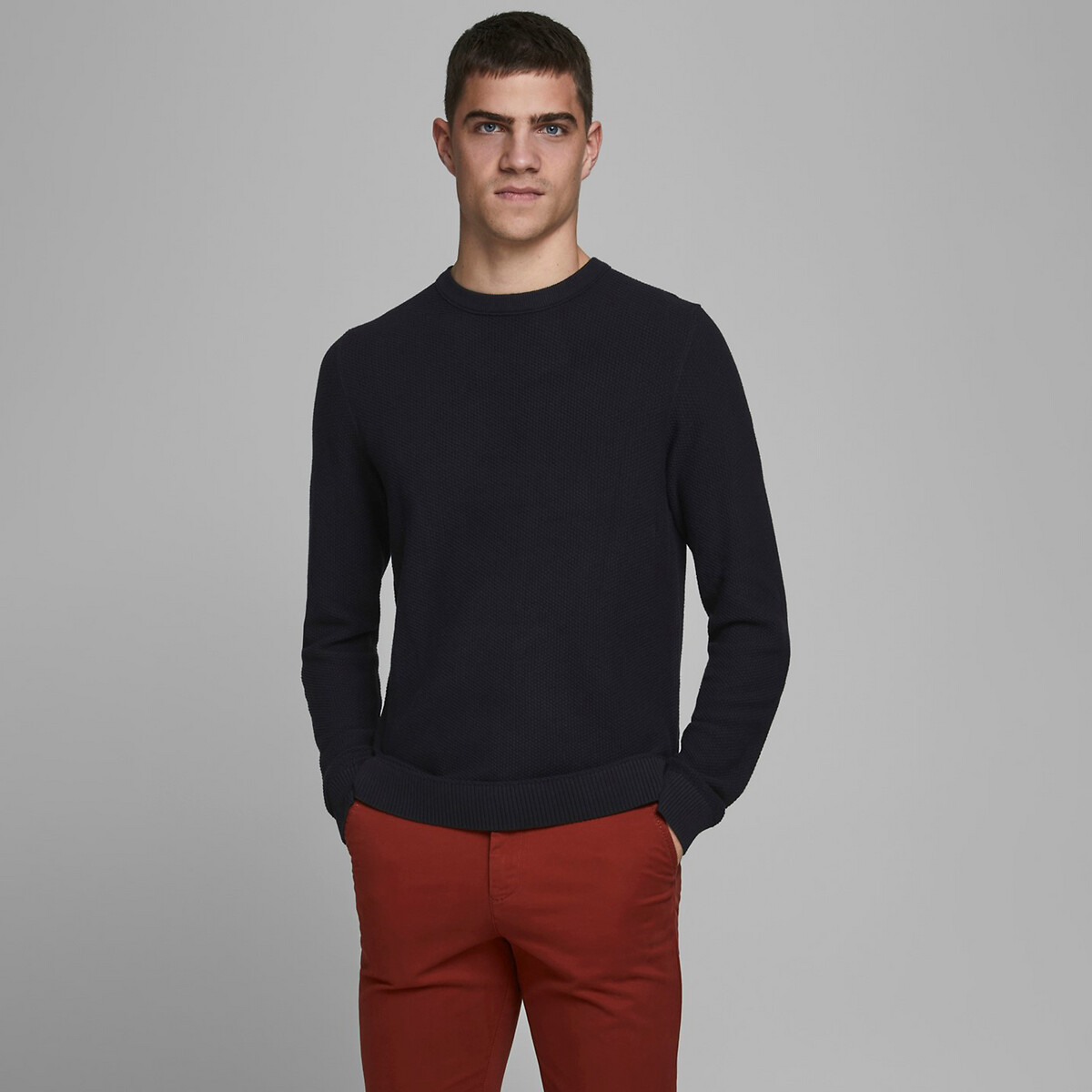 

Пуловер JACK & JONES, Черный, С круглым вырезом из хлопка Aaron XL черный