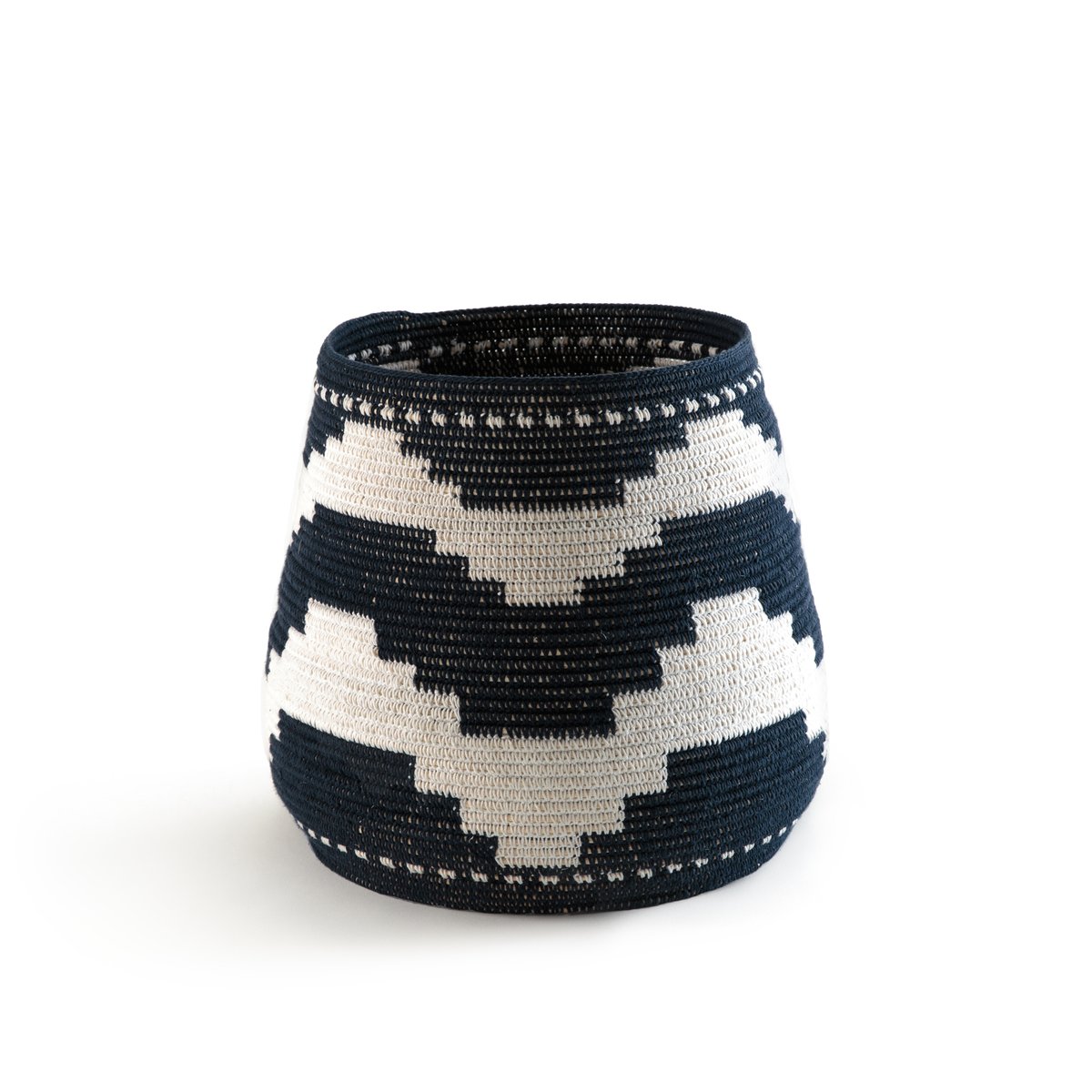 

Корзина из хлопковой ткани, Pemalang, Белый/индиго;экрю/черный