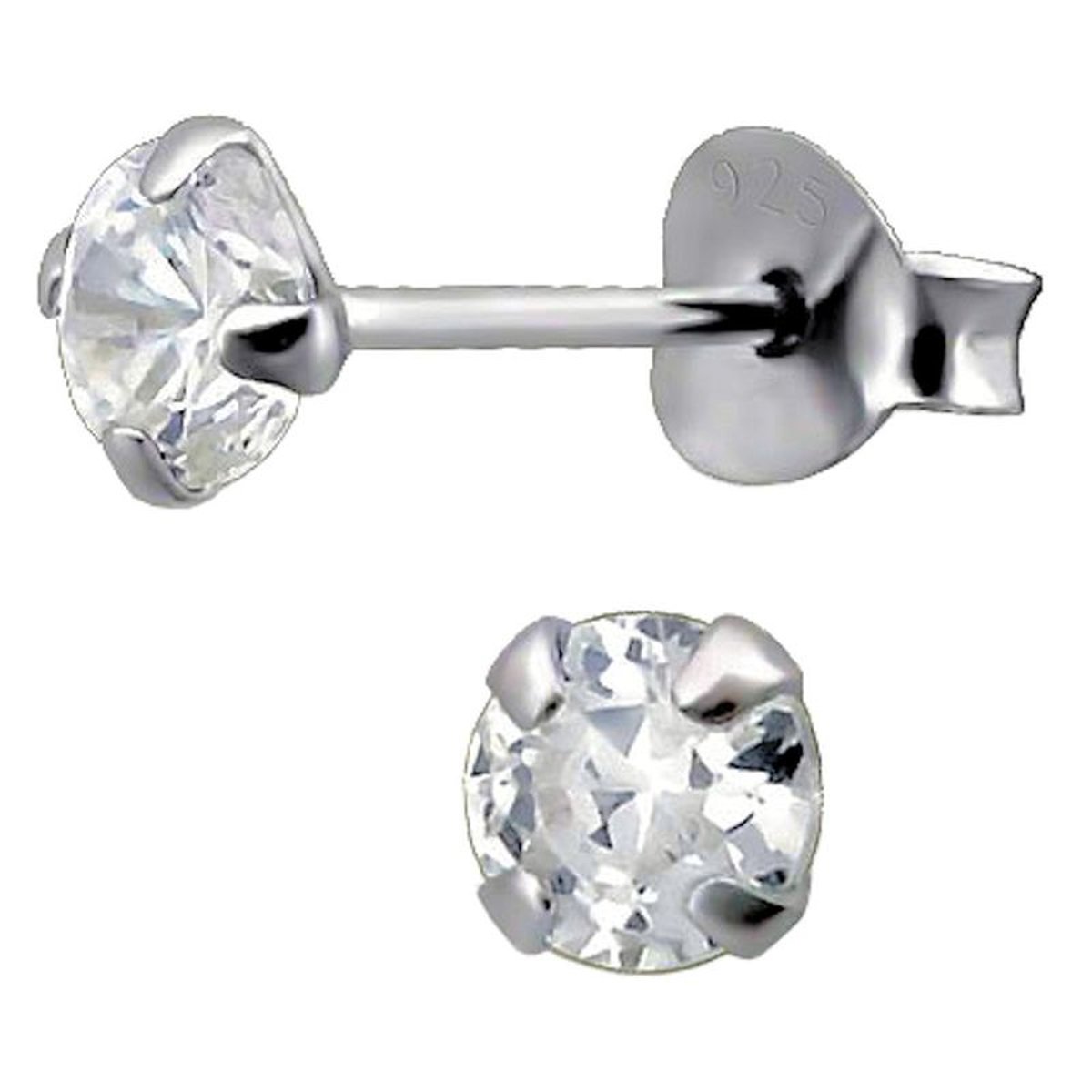 Boucles d'oreilles Rond 4 mm Argent 925