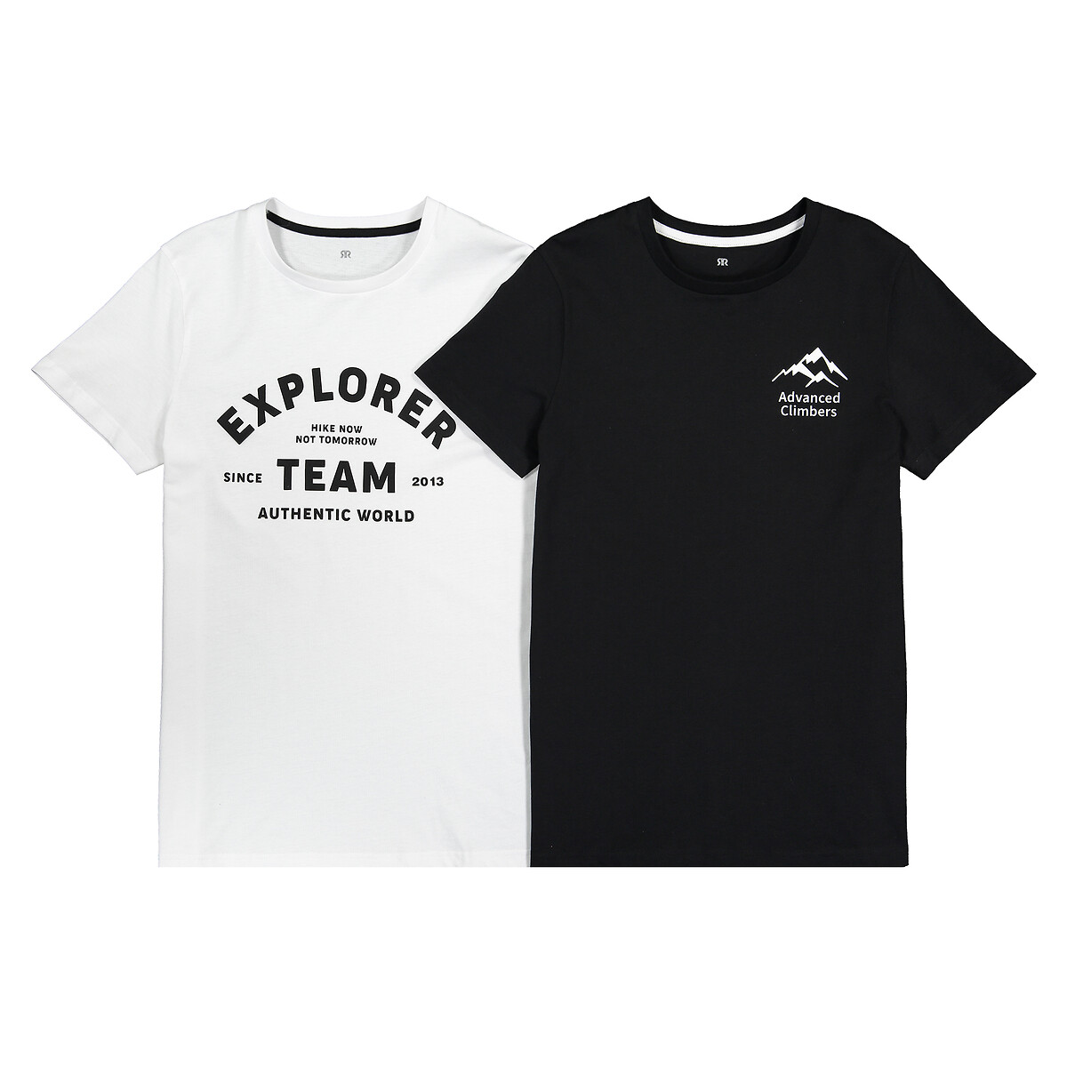 Комплект из 2-х футболок с LA REDOUTE COLLECTIONS Принтом спереди 10-18 лет 10 черный, размер 10 - фото 3