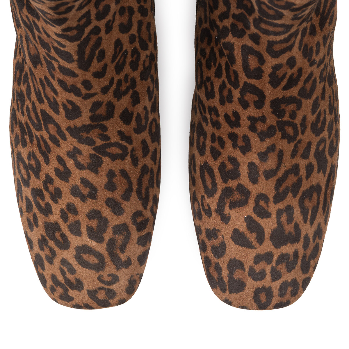 Ботинки Signature на каблуке из кожи с леопардовым принтом  37 каштановый LaRedoute, размер 37 - фото 3