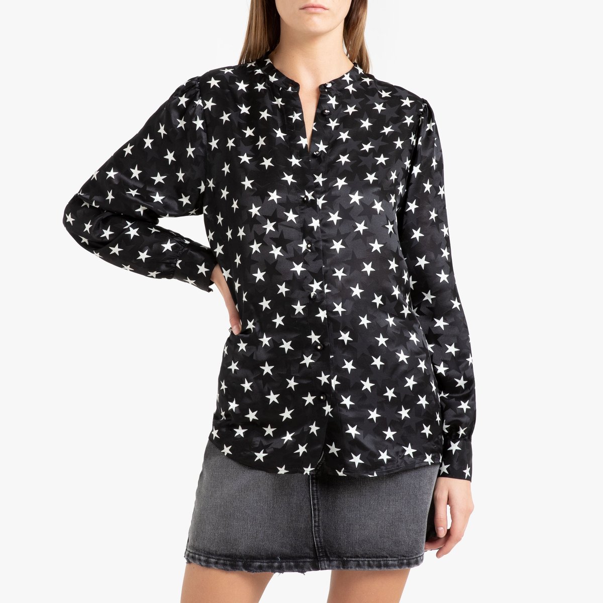 

Блузка LaRedoute, Черный, С рисунком из сатина 2(M) черный