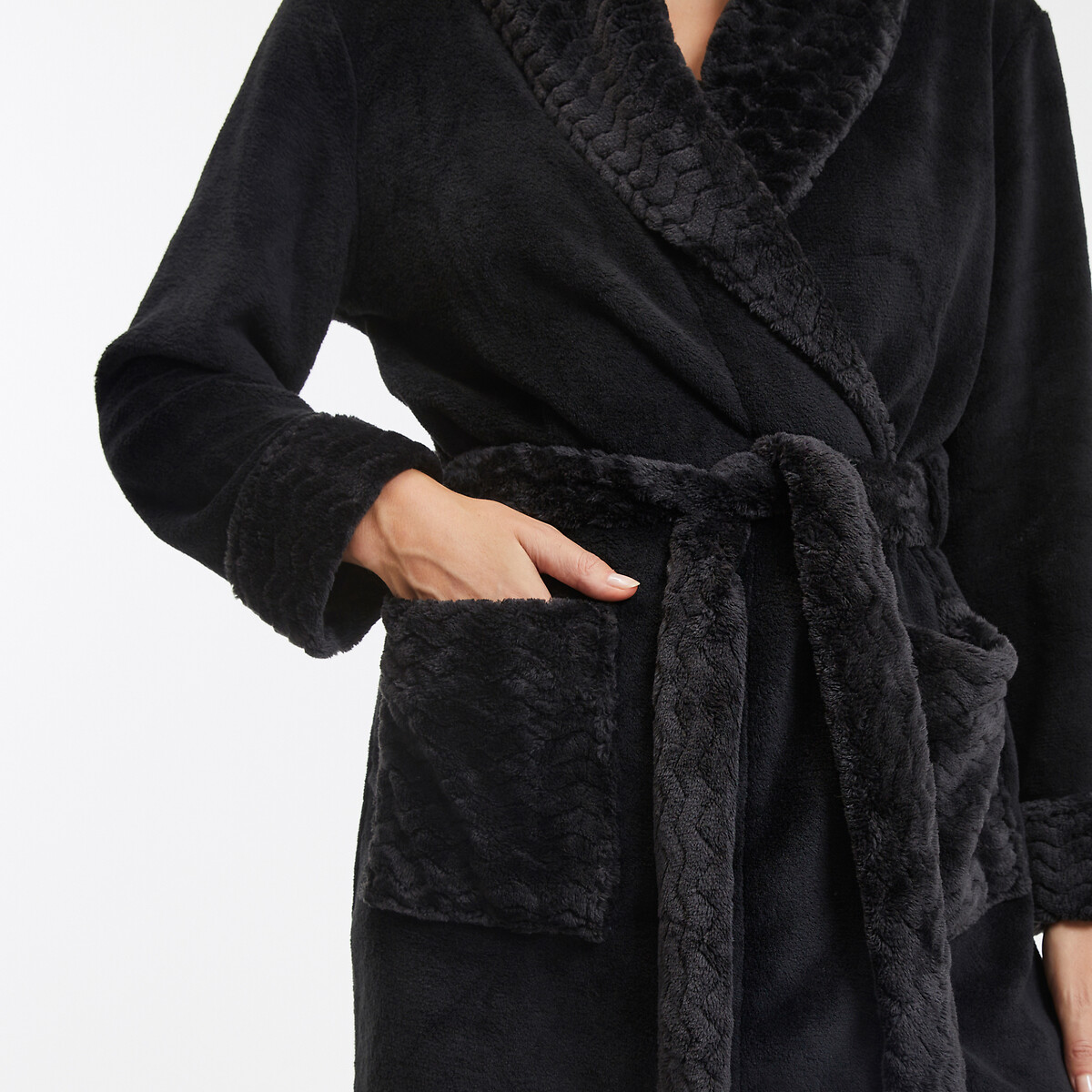 

Халат LaRedoute, Черный, Халат из флиса 34/36 (FR) - 40/42 (RUS) черный