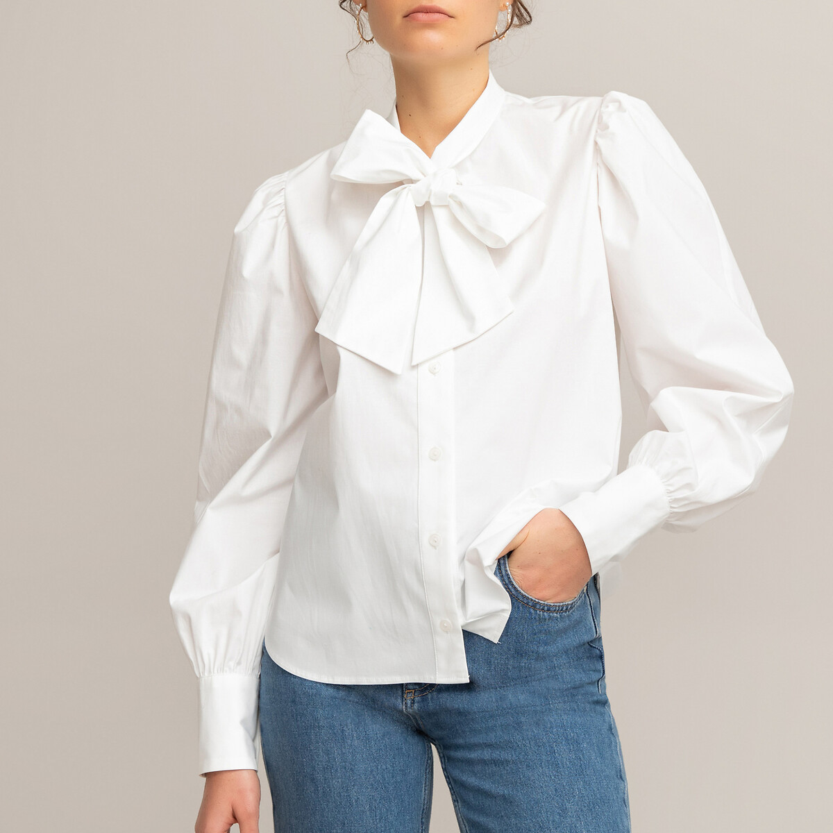 

Блузка LaRedoute, Белый, С галстуком-бантом и длинными рукавами 40 (FR) - 46 (RUS) белый