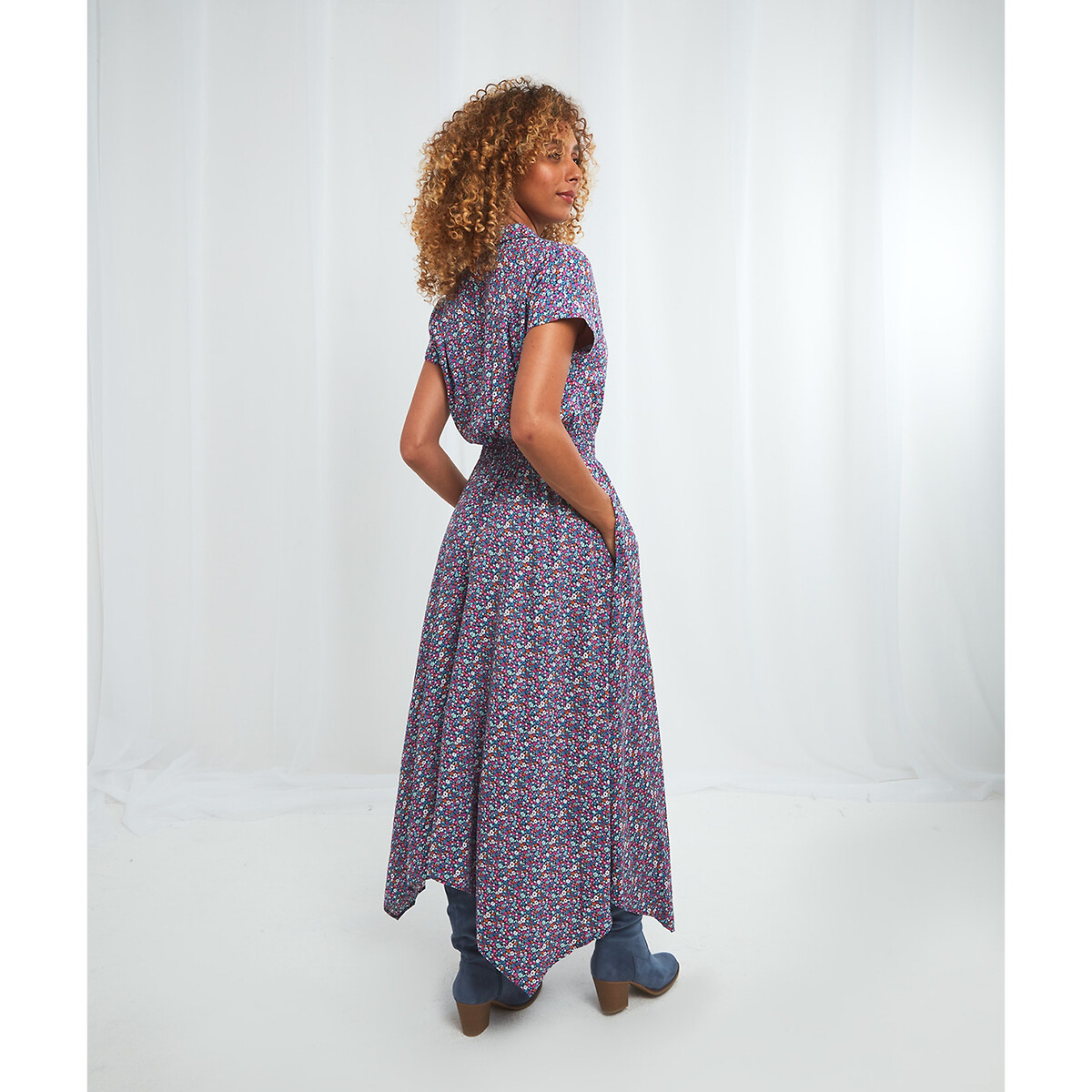 Платье JOE BROWNS Длинное асимметричное с поясом со сборками 50 другие, размер 50 - фото 2