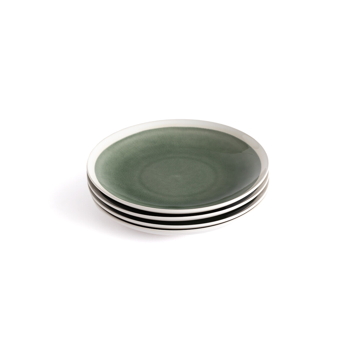 Комплект из четырех тарелок десертных Из керамики Liseria единый размер зеленый