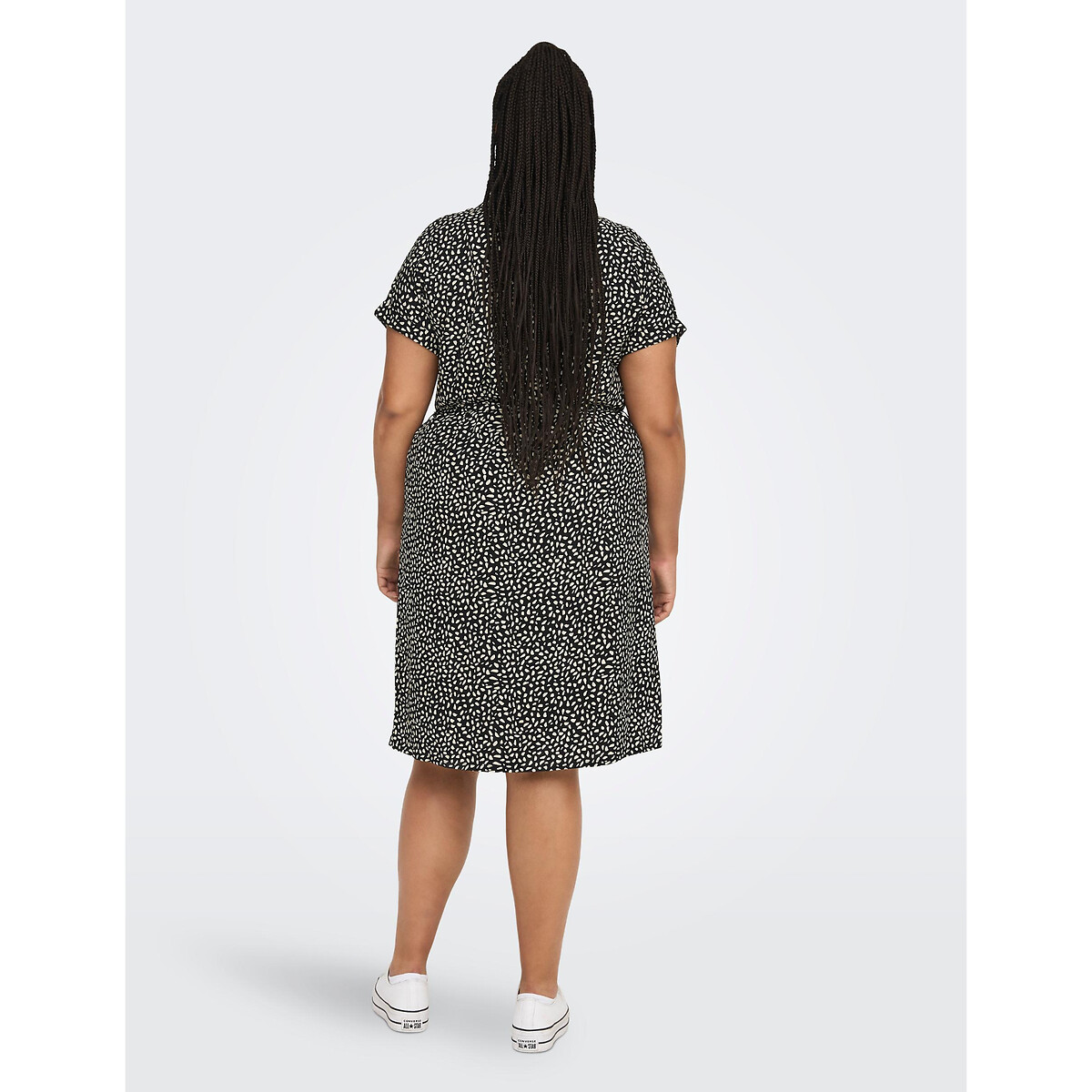 Платье-рубашка С короткими рукавами и принтом 52 черный LaRedoute, размер 52 - фото 5