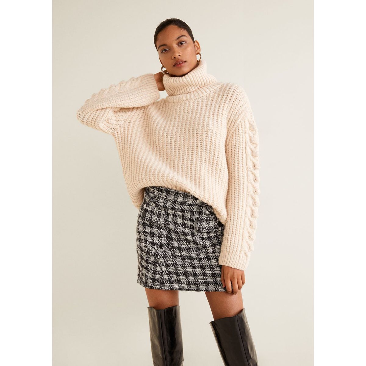 Jupe tweed à carreaux