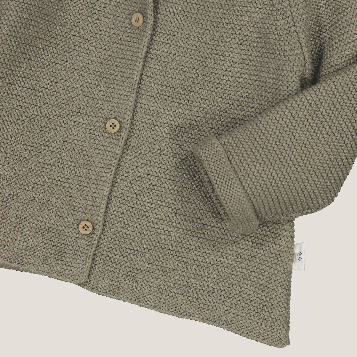 Кардиган на пуговицах платочной вязки  2 года - 86 см зеленый LaRedoute, размер 2 года - 86 см - фото 3