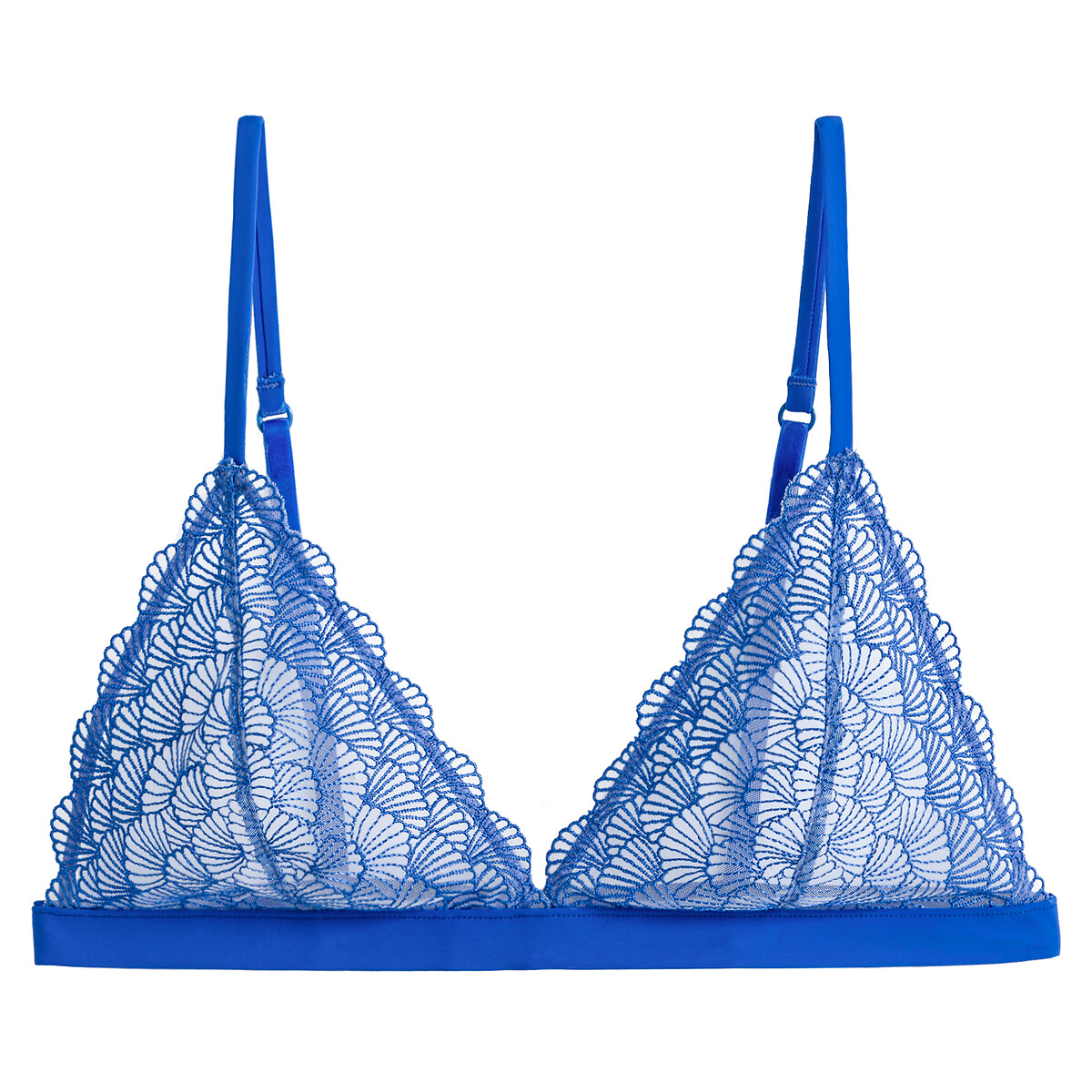 Бюстгальтер LA REDOUTE COLLECTIONS С треугольными чашечками из тюля с вышивкой A синий - фото 5