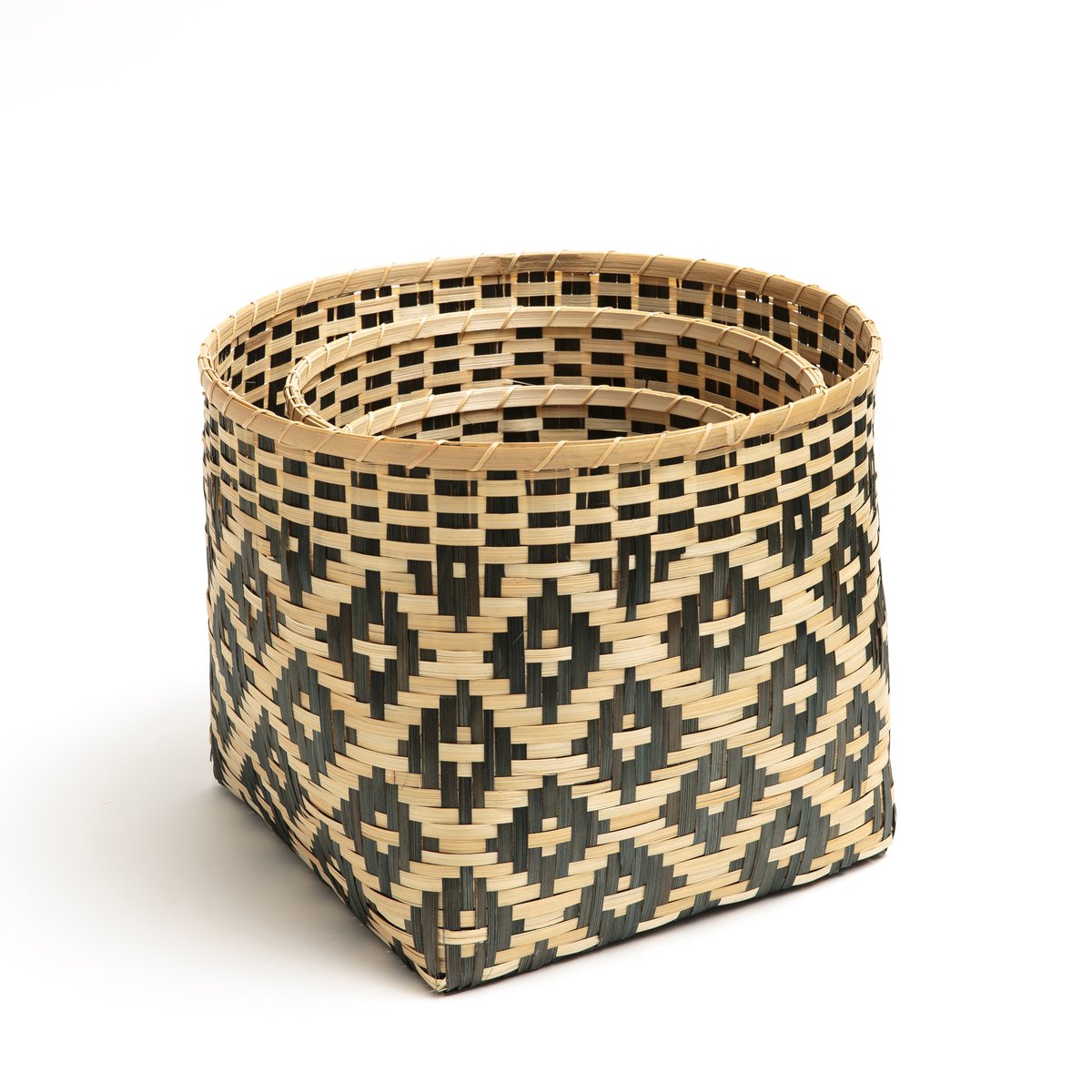 Корзины La Redoute Плетеные из бамбука  CHICASAW единый размер бежевый - фото 2