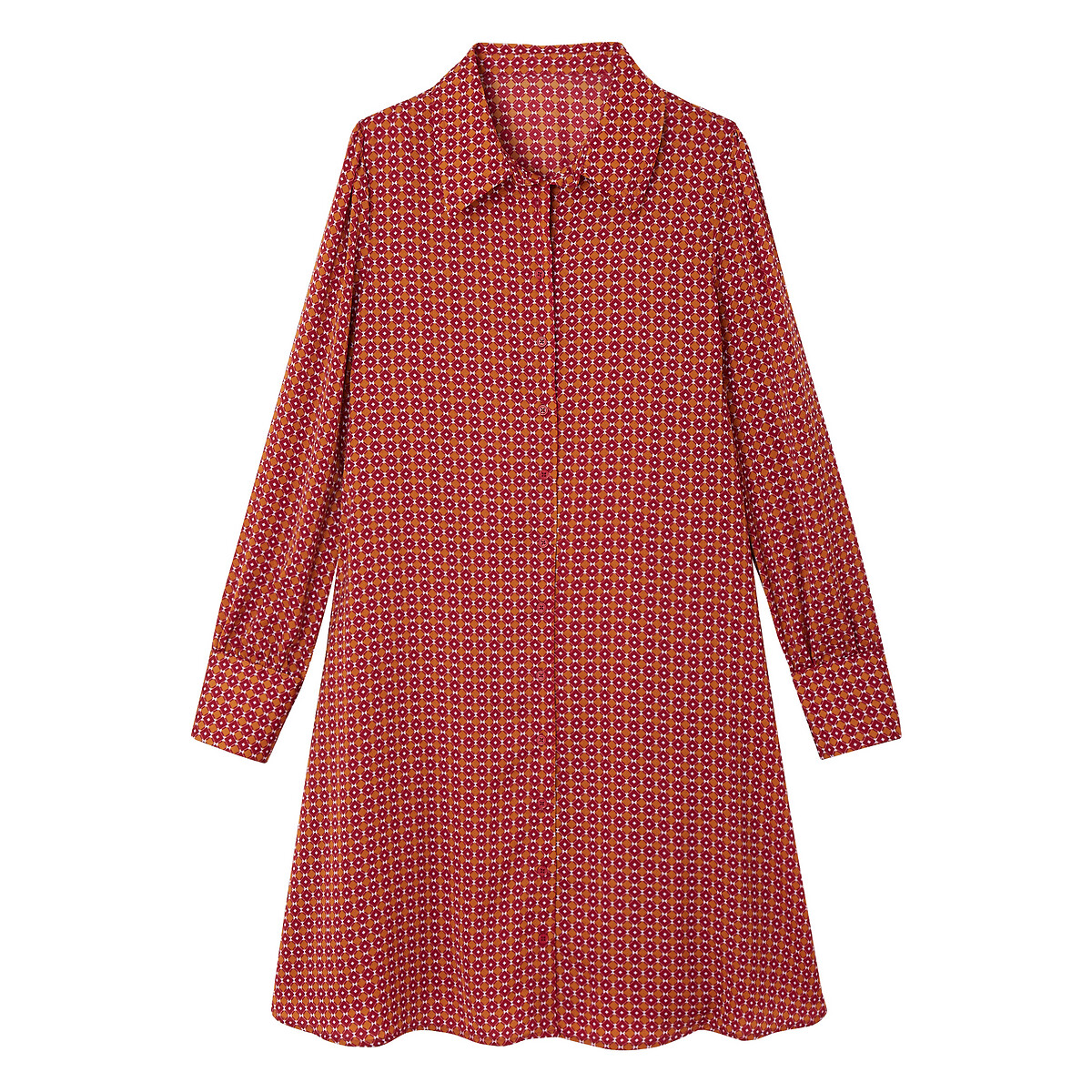 Платье-рубашка La Redoute С длинными рукавами с принтом 50 (FR) - 56 (RUS) другие, размер 50 (FR) - 56 (RUS) С длинными рукавами с принтом 50 (FR) - 56 (RUS) другие - фото 5