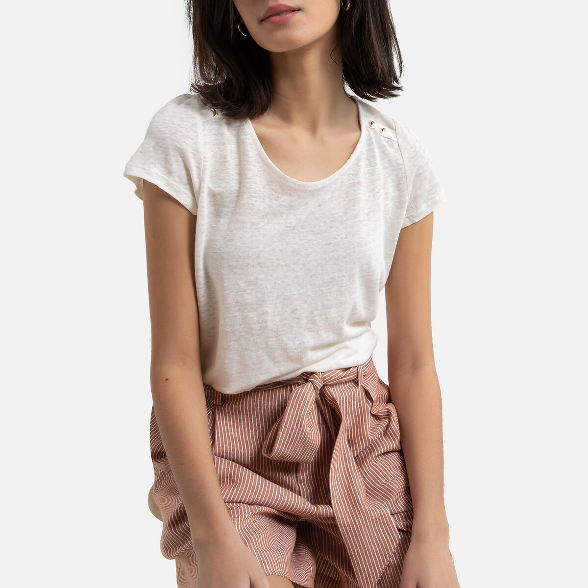 

Футболка La Redoute, Бежевый, С круглым вырезом и короткими рукавами XL бежевый