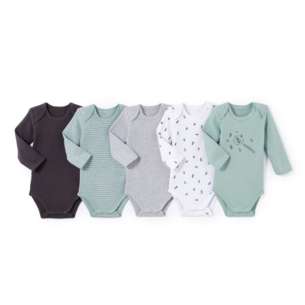 Lot de 5 bodies bébé en coton