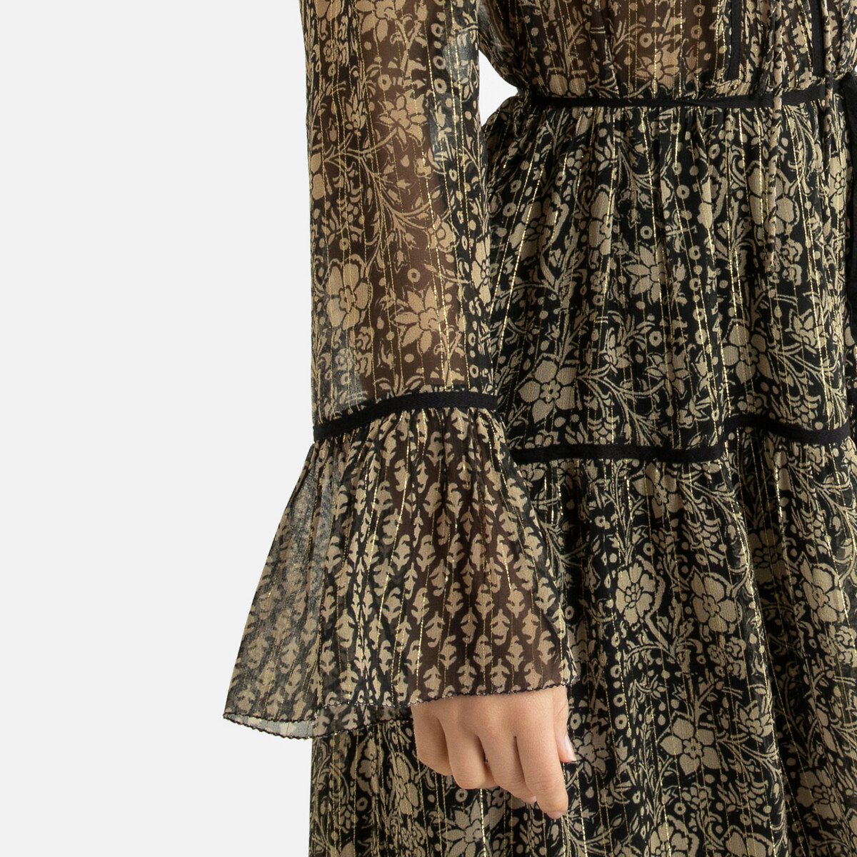 Платье LaRedoute Длинное из вуали длинные рукава RIME S черный, размер S - фото 2