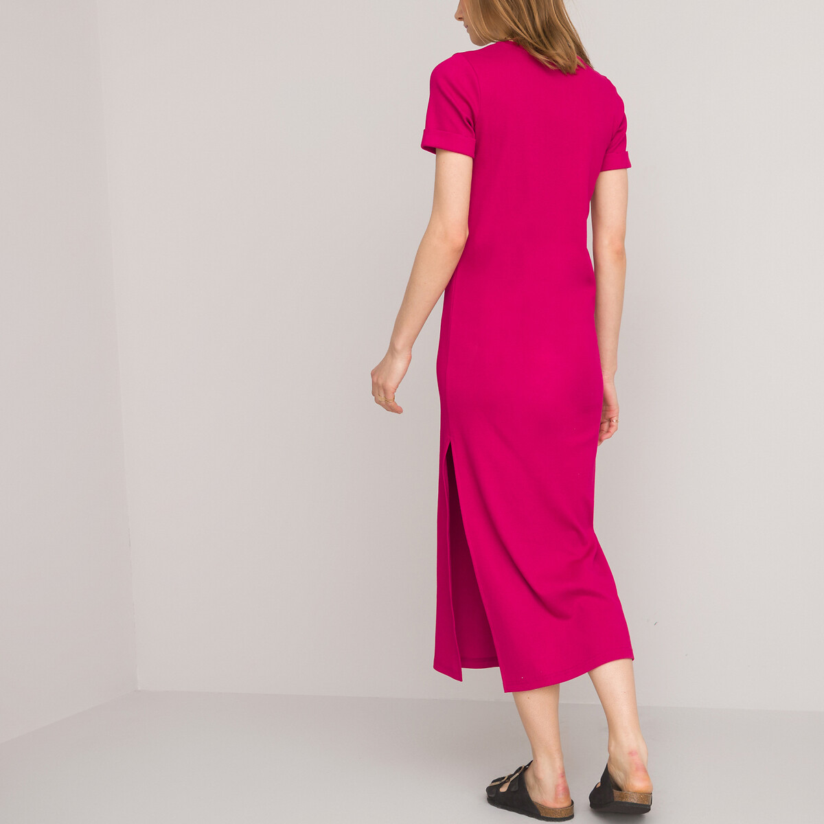 Платье-футболка LA REDOUTE COLLECTIONS Длинное Короткие рукава Биохлопок XL красный, размер XL - фото 4