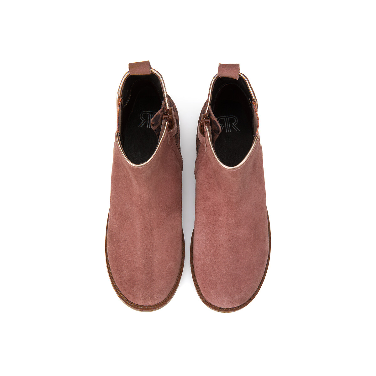 Ботинки LA REDOUTE COLLECTIONS Ботинки Из кожи на молнии леопардовые вставки 28 розовый, размер 28 - фото 3