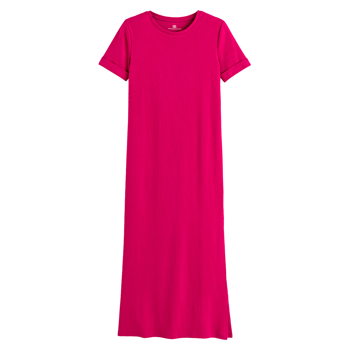 Платье-футболка LA REDOUTE COLLECTIONS Длинное Короткие рукава Биохлопок L красный, размер L - фото 5