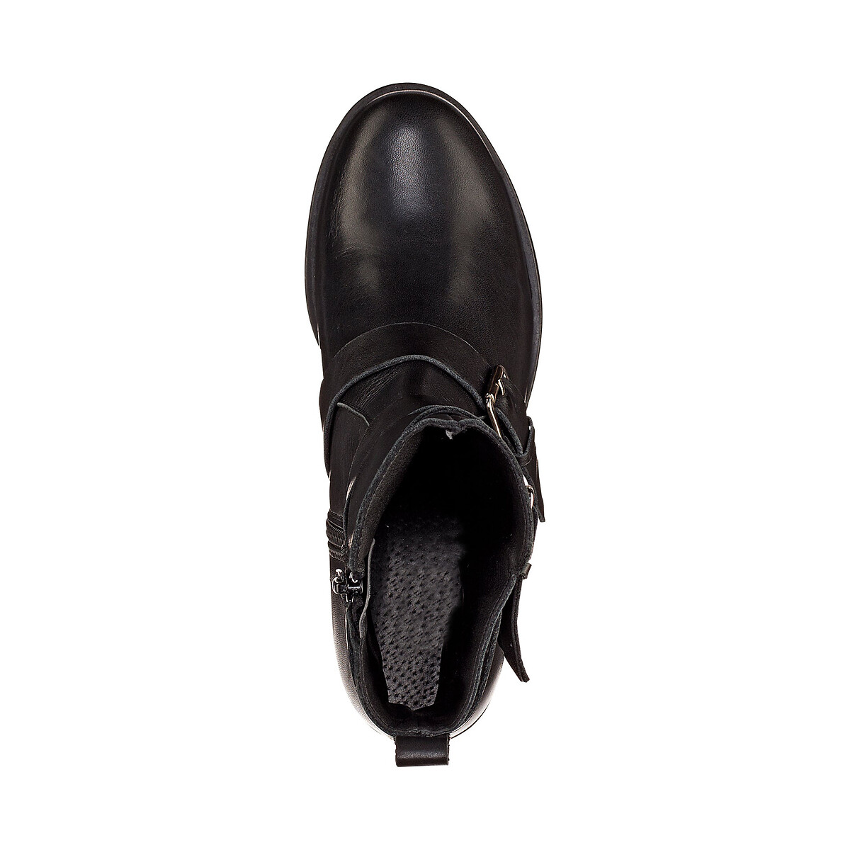 Ботинки La Redoute Кожаные в байкерском стиле 38 черный, размер 38 - фото 3