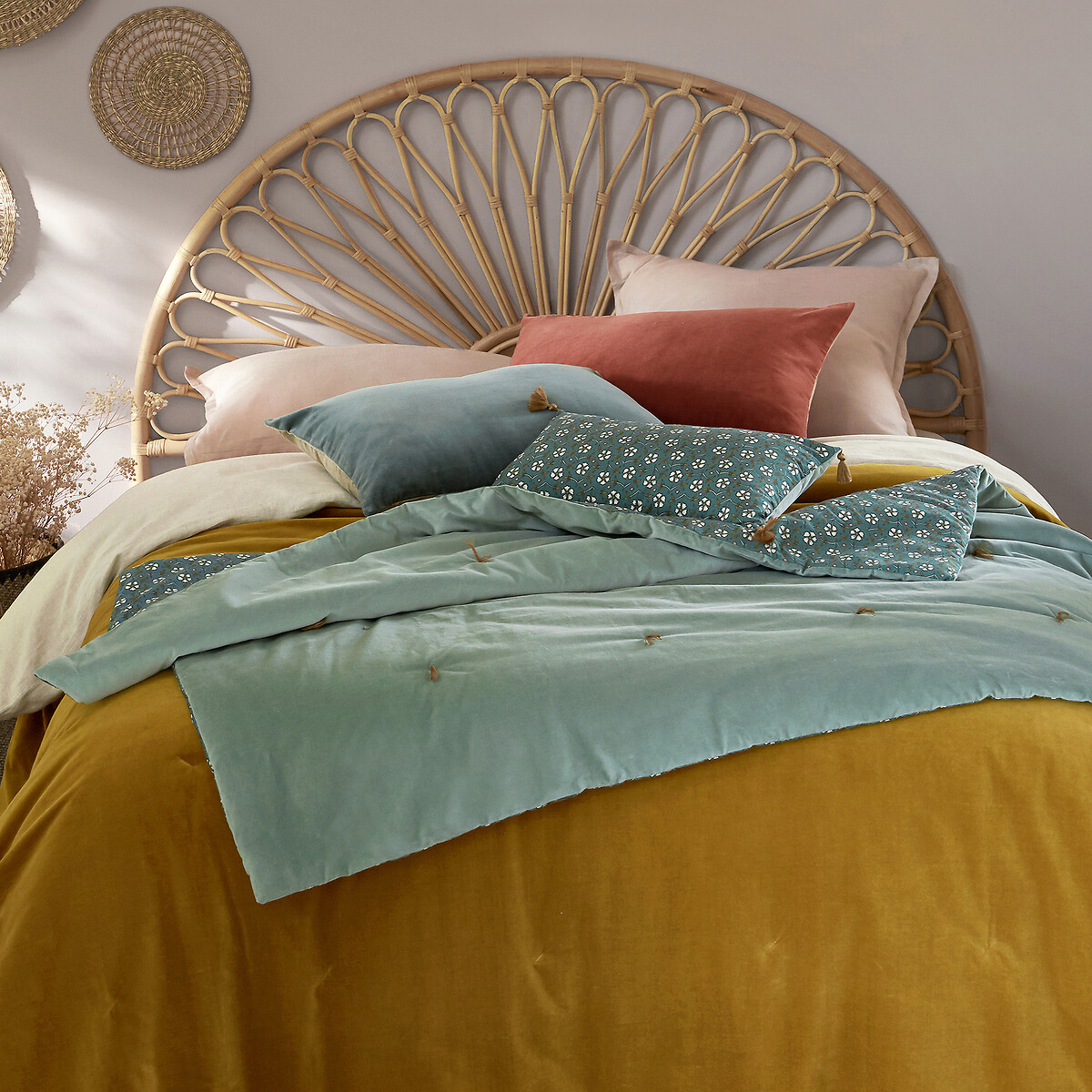 Чехол LaRedoute На подушку из велюра Velvet 60 x 40 см желтый, размер 60 x 40 см - фото 3