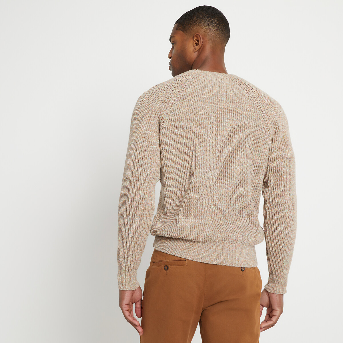 Пуловер с круглым вырезом  S бежевый LaRedoute, размер S - фото 4