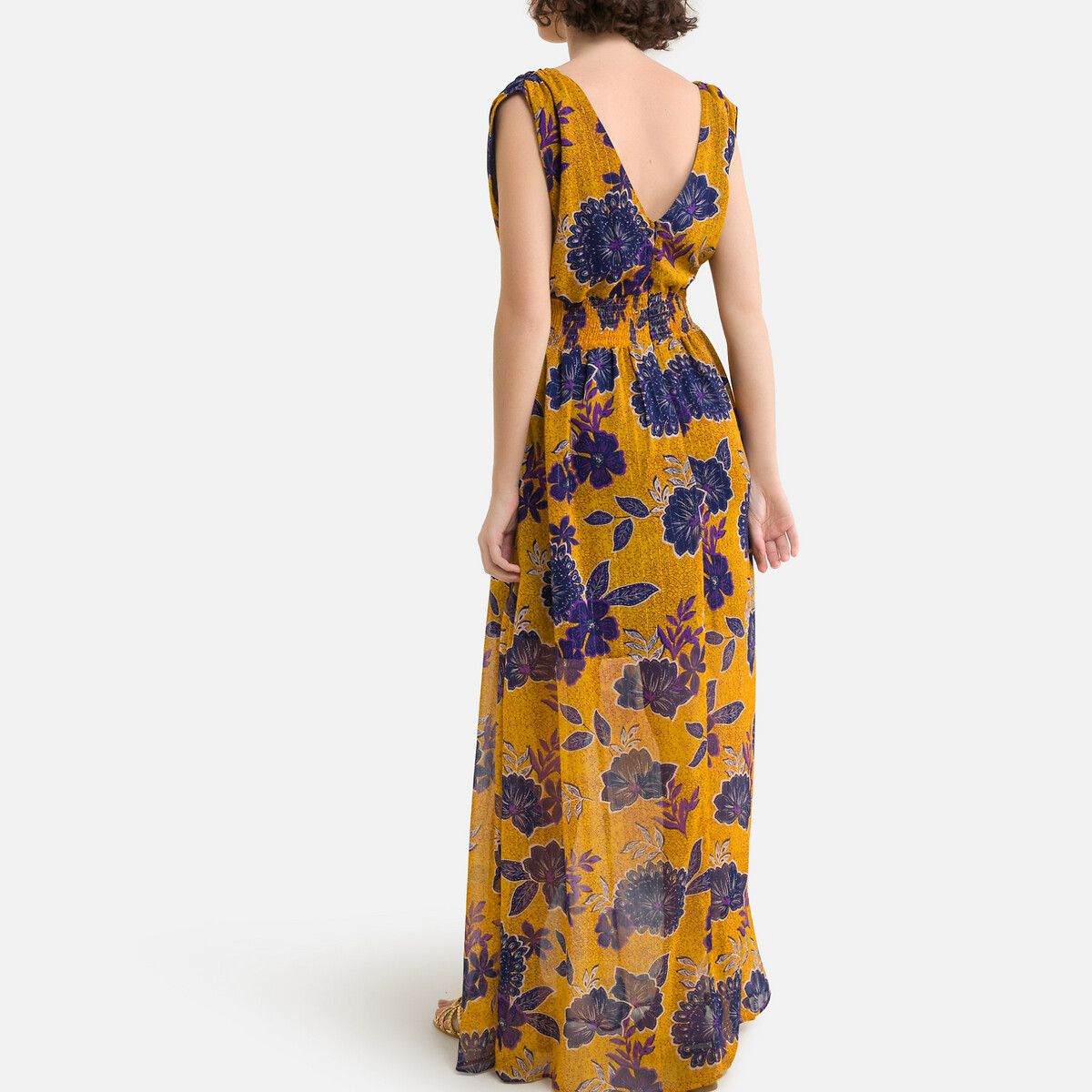 Платье LaRedoute Длинное с цветочным рисунком 42 желтый, размер 42 - фото 4