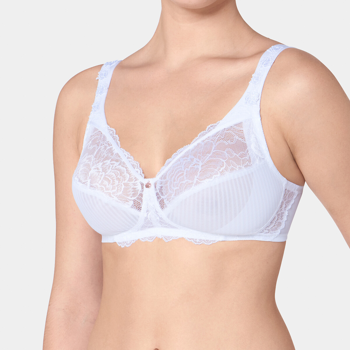 

Бюстгальтер La Redoute, Белый, Без косточек Peony Florale C белый
