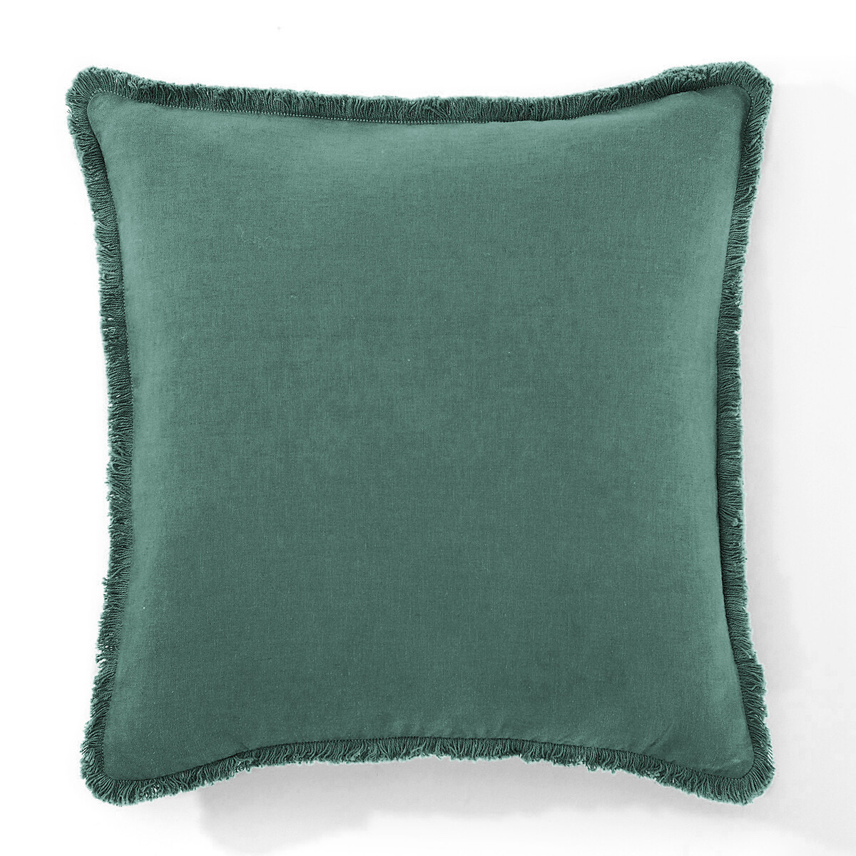 Чехол LA REDOUTE INTERIEURS На подушку из льнавискозы  ODORIE 40 x 40 см зеленый, размер 40 x 40 см - фото 1