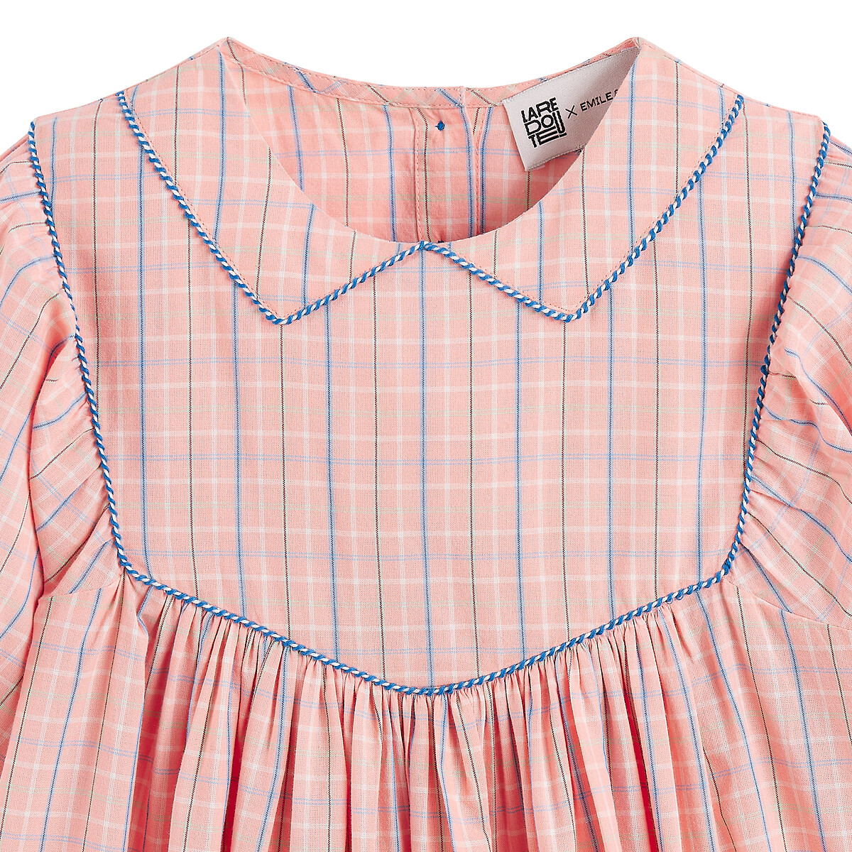 Платье в клетку с воротником-стойкой Claudine  4 года - 102 см розовый LaRedoute, размер 4 года - 102 см - фото 2