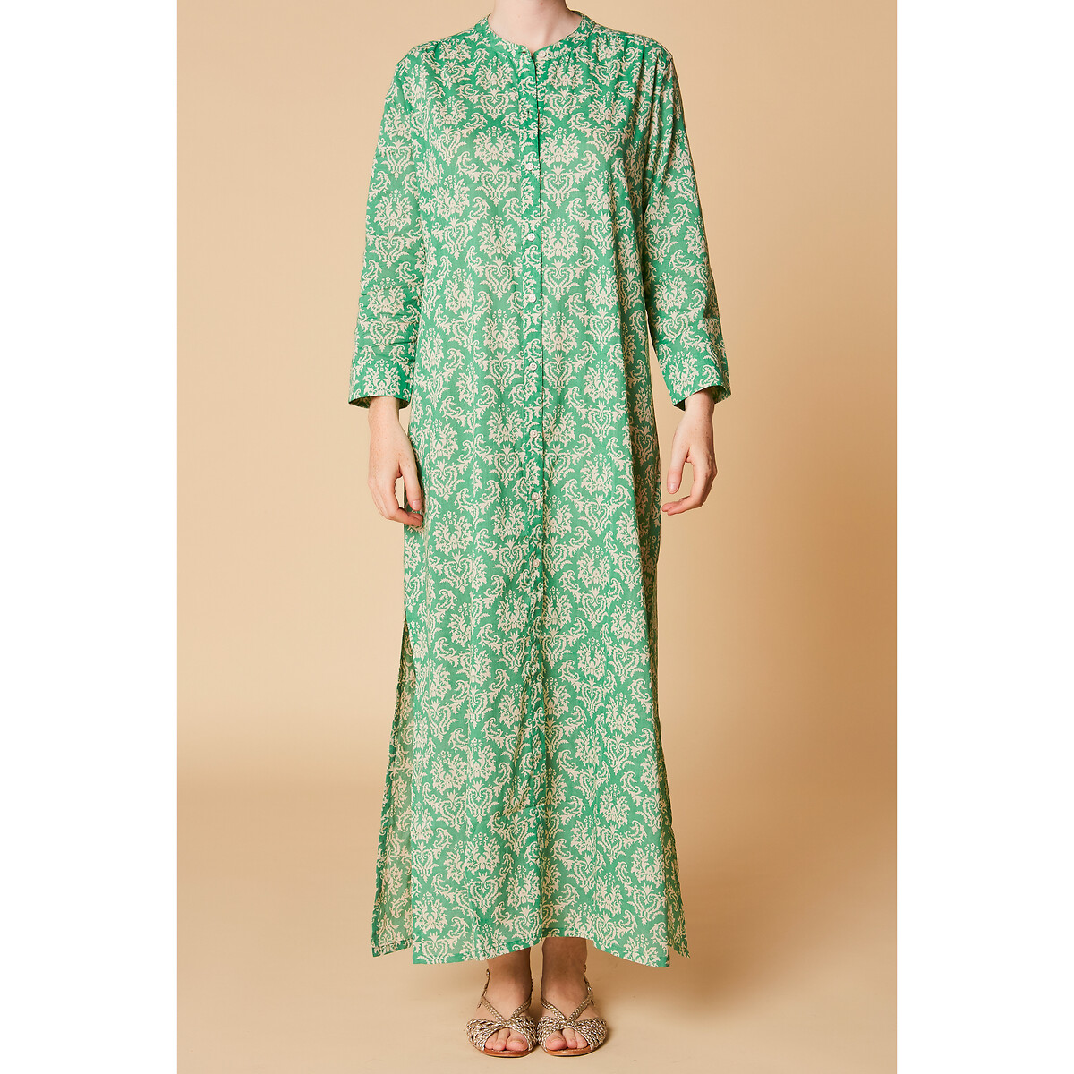 Платье LaRedoute Прямое с принтом длинное TAMARA PONDI S зеленый, размер S - фото 1