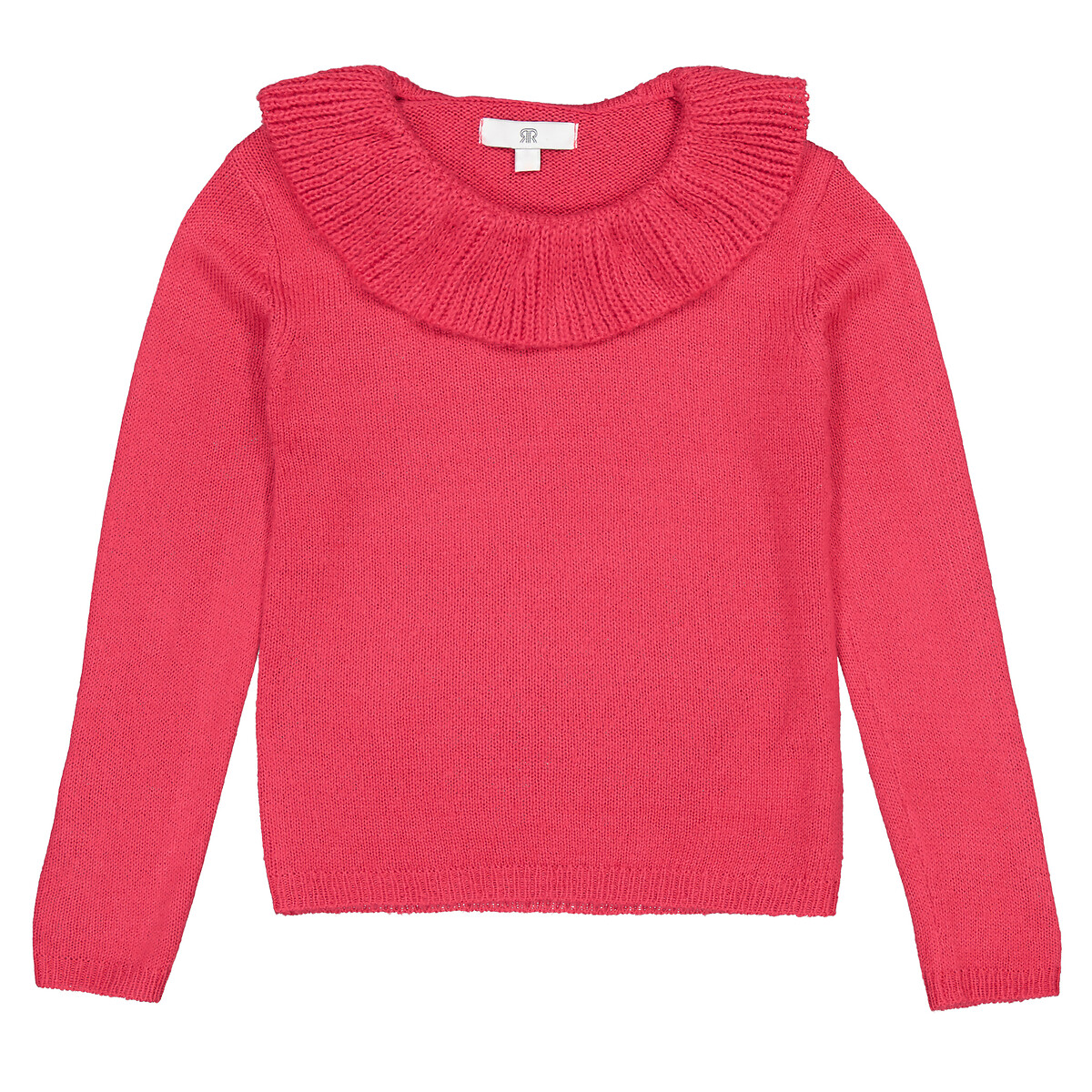 Пуловер С круглым вырезом с воланами из тонкого трикотажа 3-12 лет 12 лет -150 см розовый LaRedoute, размер 12 лет -150 см - фото 3