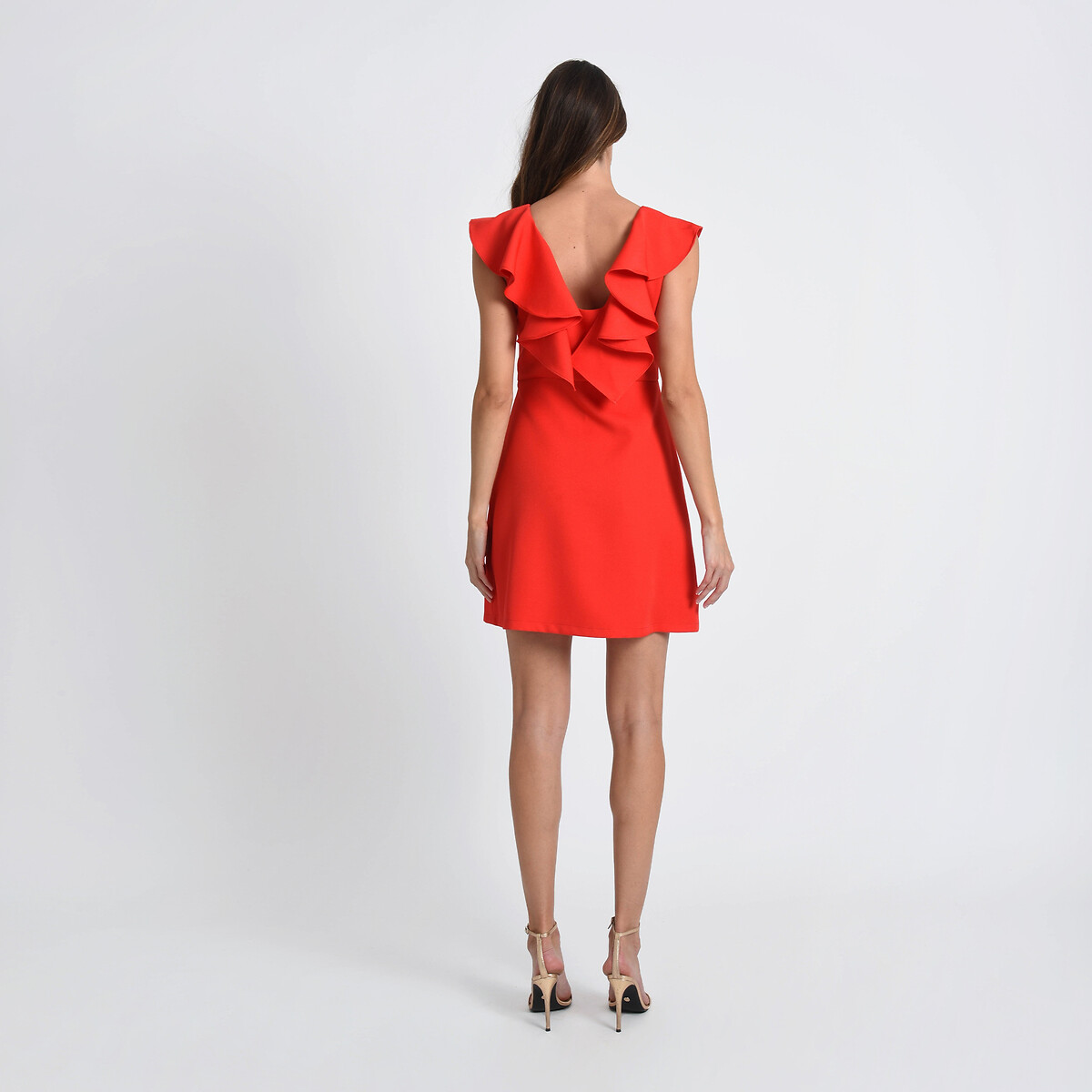 Платье Короткое с воланами на спинке XL красный LaRedoute, размер XL - фото 3