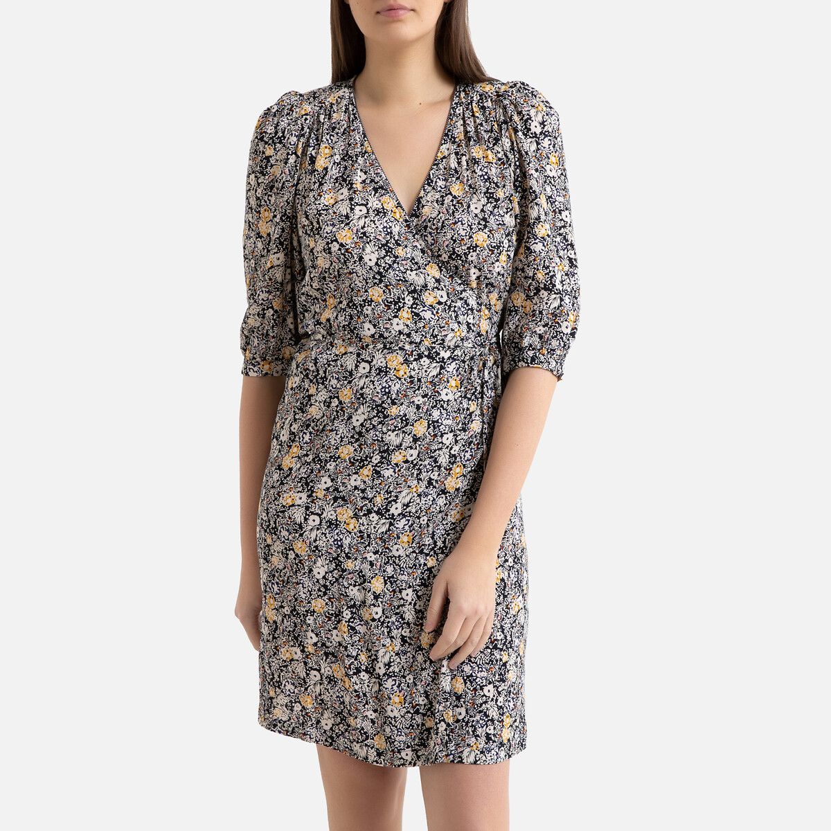Robe portefeuille imprimée courte ANGELA D
