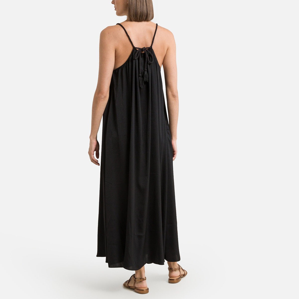 Платье Длинное на тонких бретелях 1(S) черный LaRedoute, размер 1(S) Платье Длинное на тонких бретелях 1(S) черный - фото 4