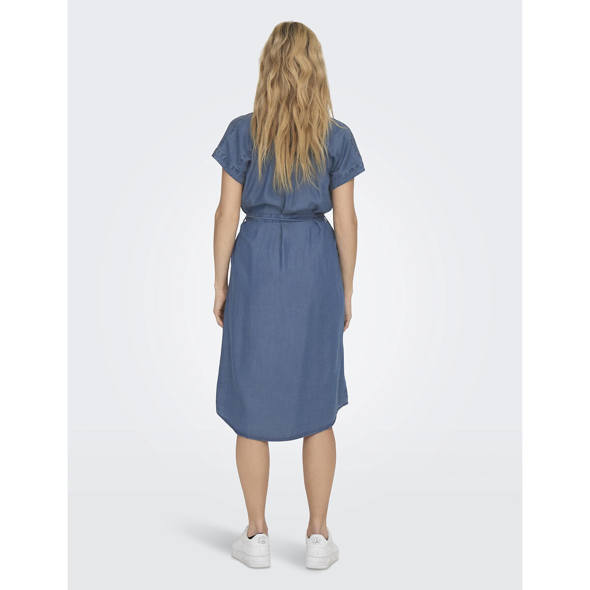 Платье-рубашка с завязками  XS синий LaRedoute, размер XS - фото 5