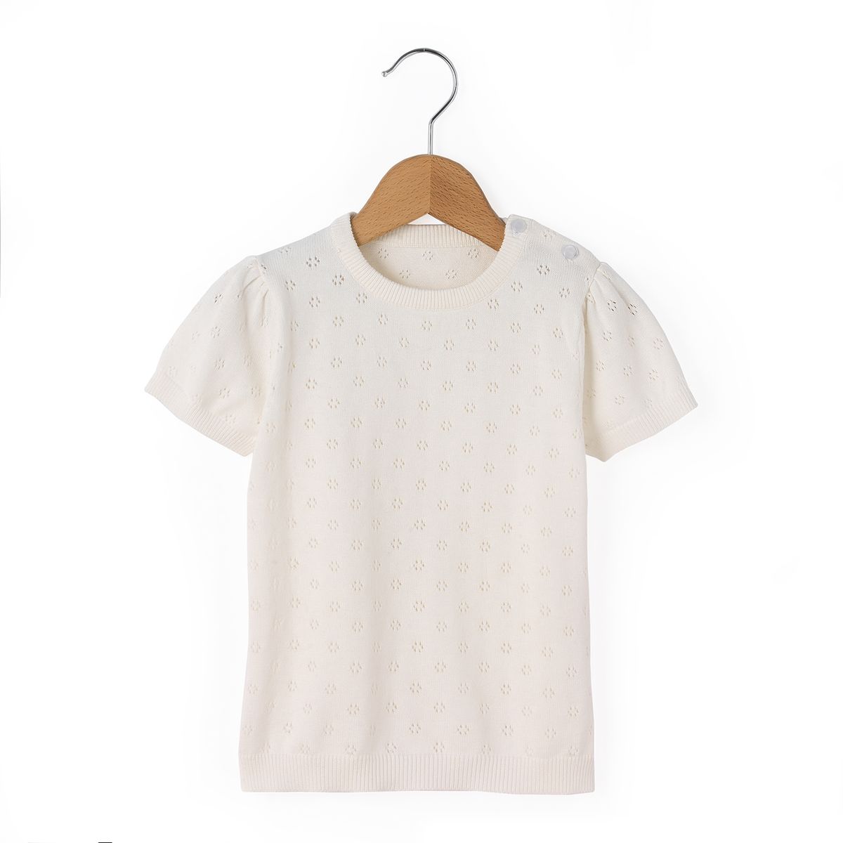 Pull manches courtes maille fantaisie 2-12 ans