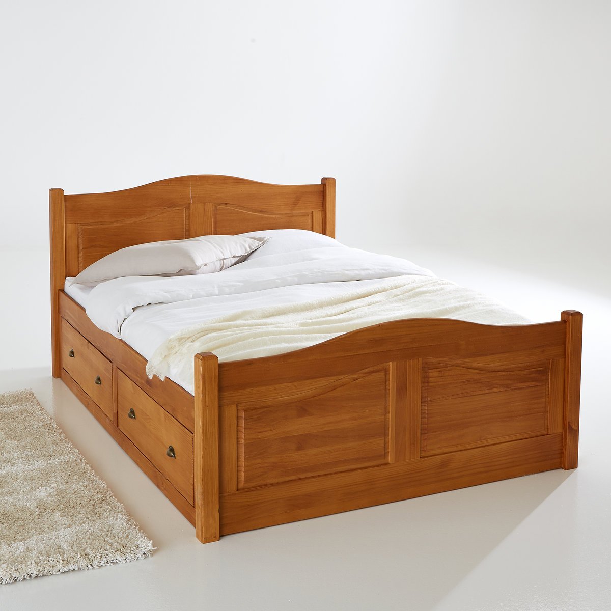 Кровать с 4 ящиками из массива сосны Authentic Style