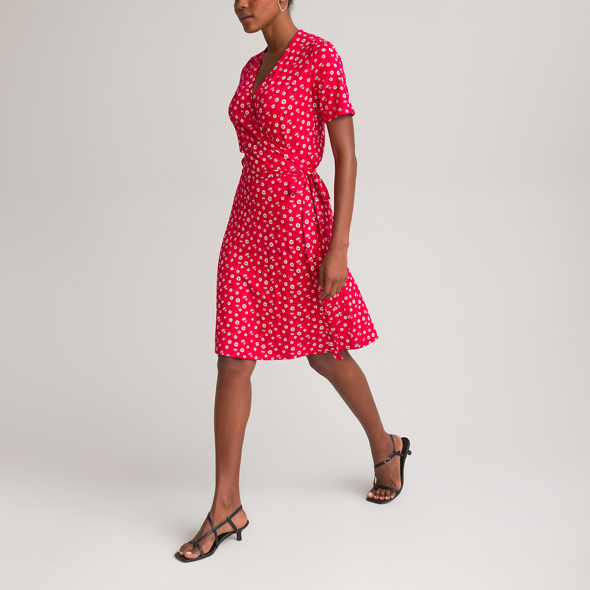 Короткое LA REDOUTE COLLECTIONS Платье с запахом из трикотажа джерси XL разноцветный, размер XL - фото 1