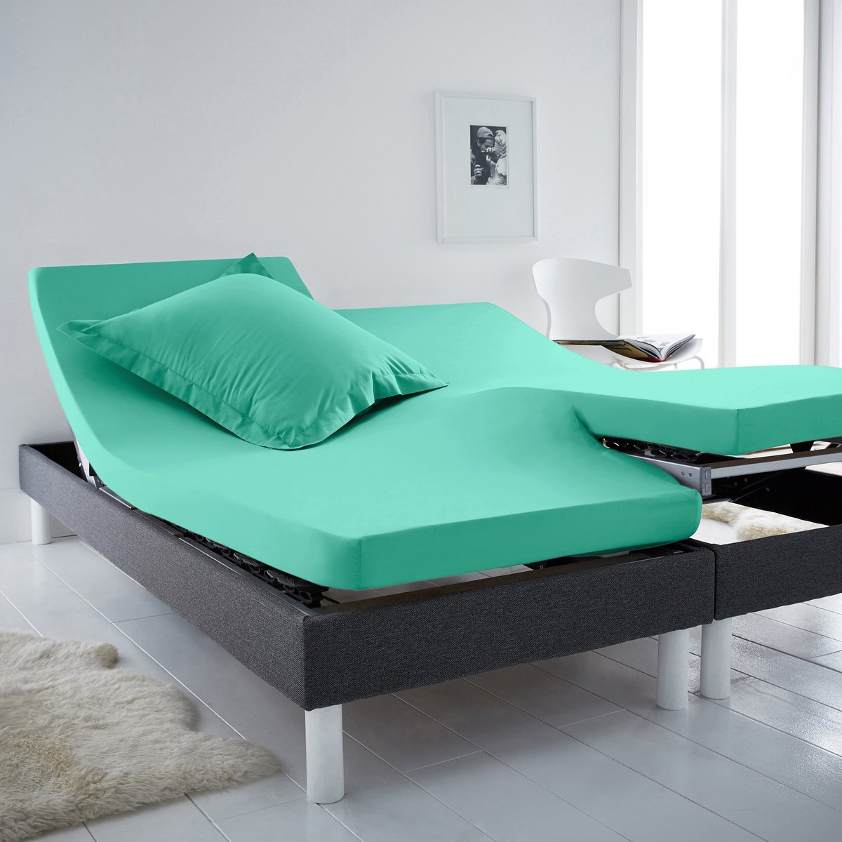 

Натяжная простыня La Redoute, Зеленый, Для раздельных матрасов 160 x 200 см зеленый