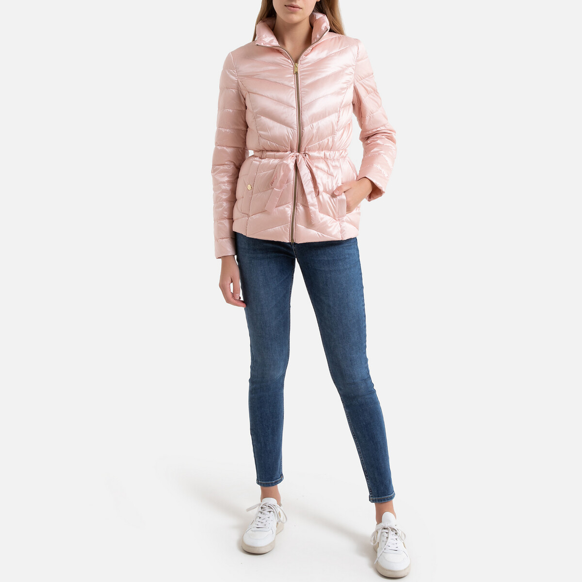 Куртка La Redoute Стеганая средней длины на молнии L розовый, размер L - фото 2