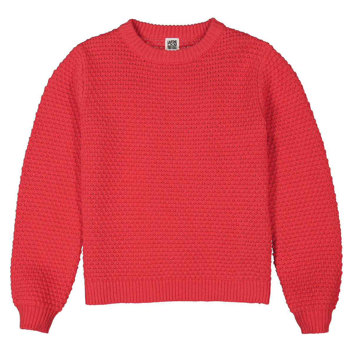 Пуловер с круглым вырезом из оригинального объемного трикотажа  12 лет -150 см красный LaRedoute, размер 12 лет -150 см - фото 3