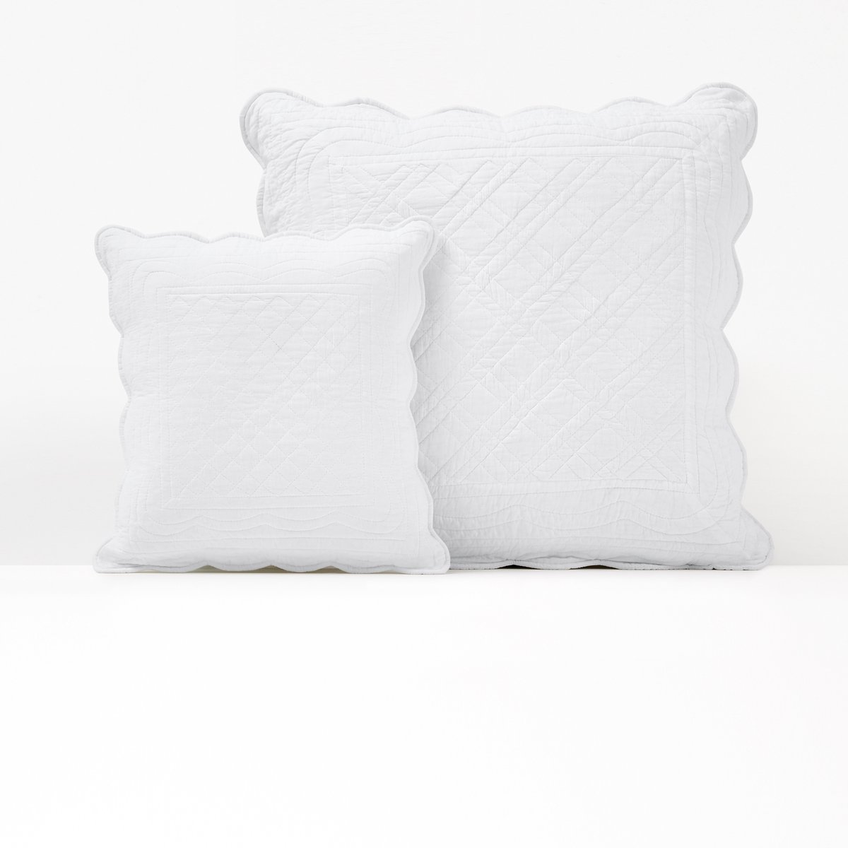 Чехол LaRedoute На подушку или подушку-валик из хлопка SCENARIO 65 x 65 см белый, размер 65 x 65 см - фото 1