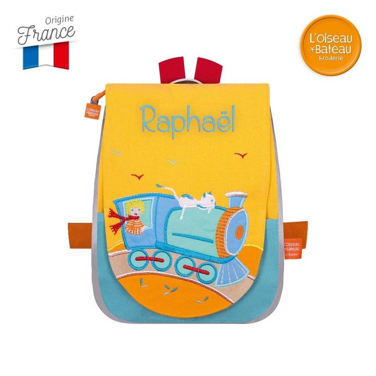 Sac à dos Locomotive Brodé Raphaël - L'Oiseau Bateau