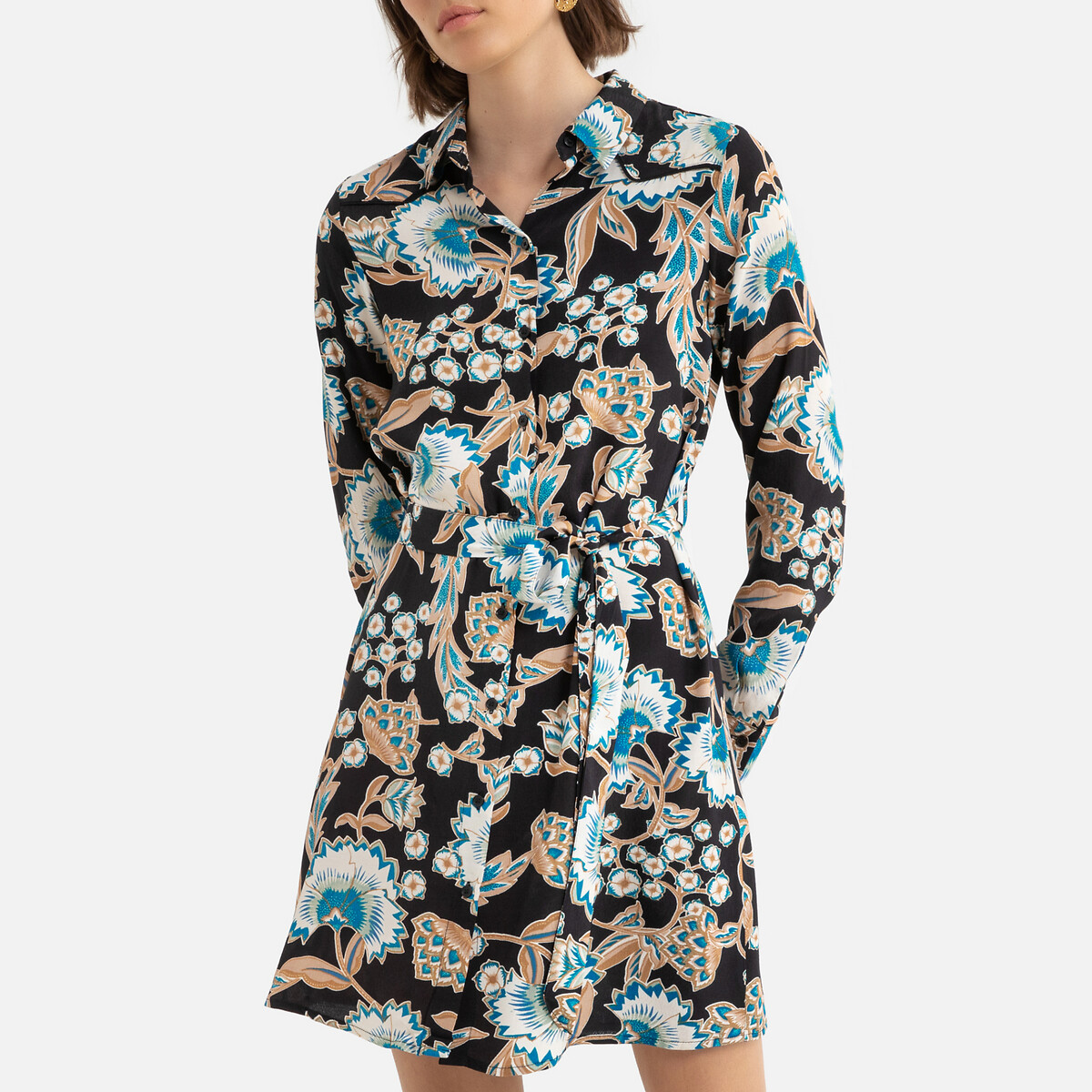 

Платье-рубашка LaRedoute, Черный, Укороченное XS черный