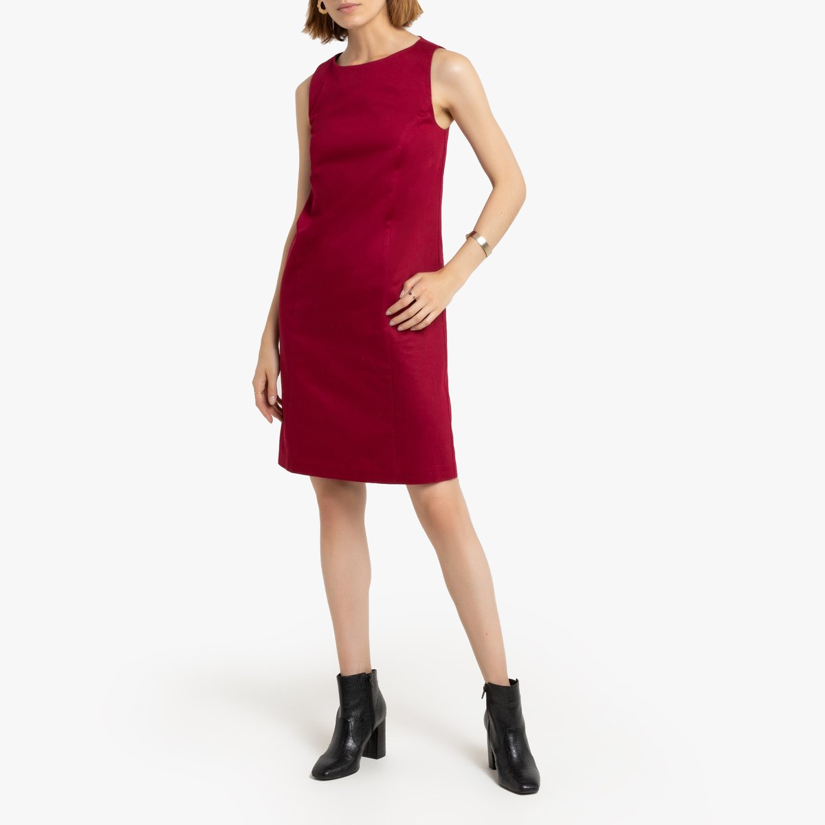 Платье La Redoute Короткое прямое без рукавов 36 (FR) - 42 (RUS) красный, размер 36 (FR) - 42 (RUS) Короткое прямое без рукавов 36 (FR) - 42 (RUS) красный - фото 2