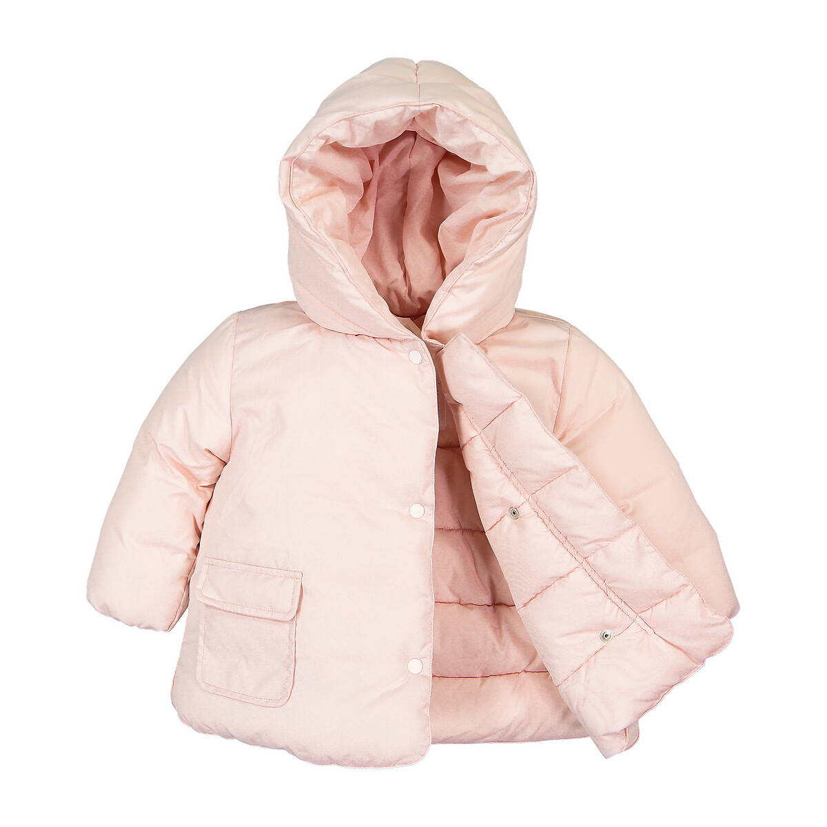 Куртка La Redoute Стеганая утепленная с капюшоном 3 мес-4 года 6 мес. - 67 см розовый, размер 6 мес. - 67 см - фото 3